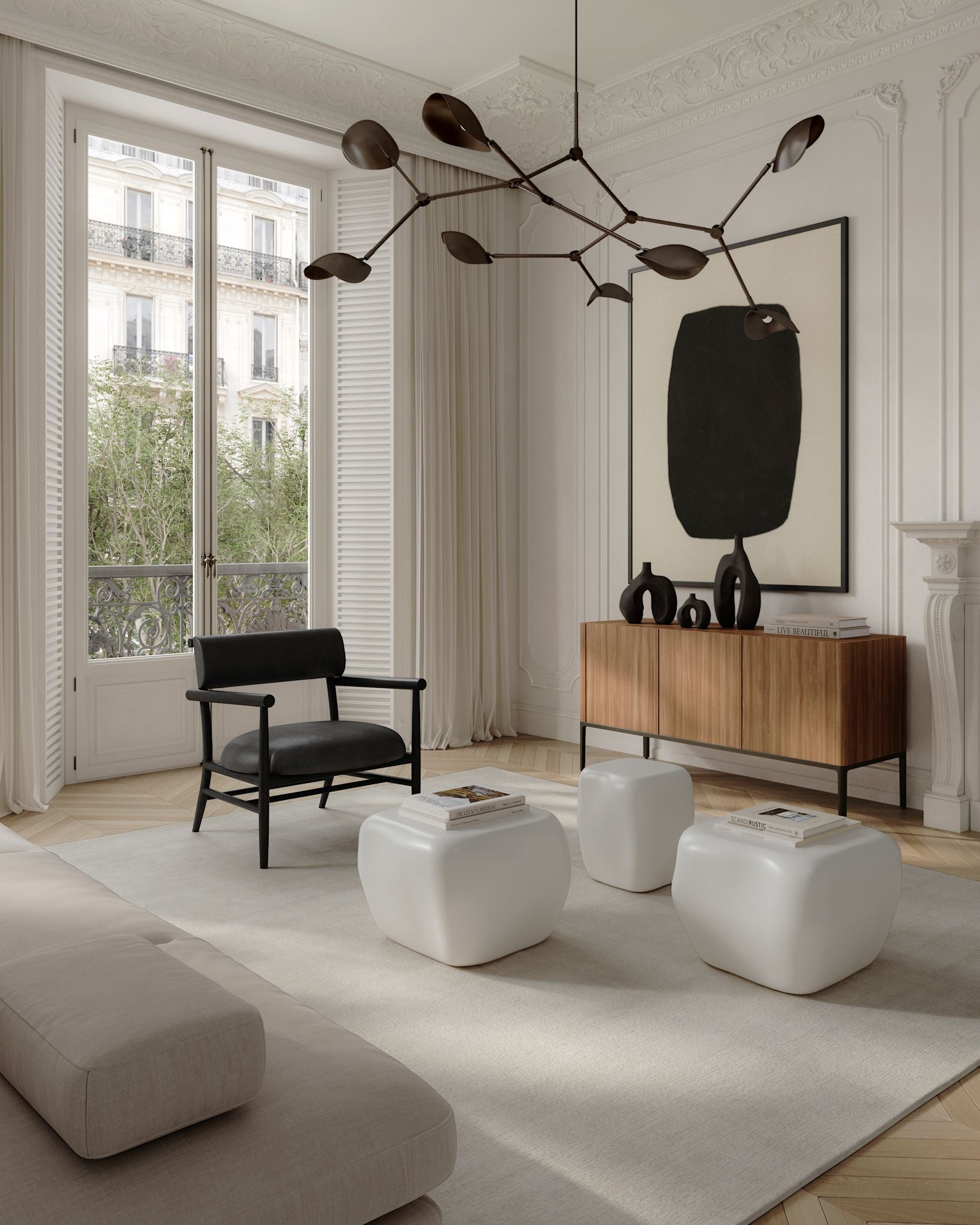 Nama Lounge Chair (Aniline Leather Black) - imagine 3