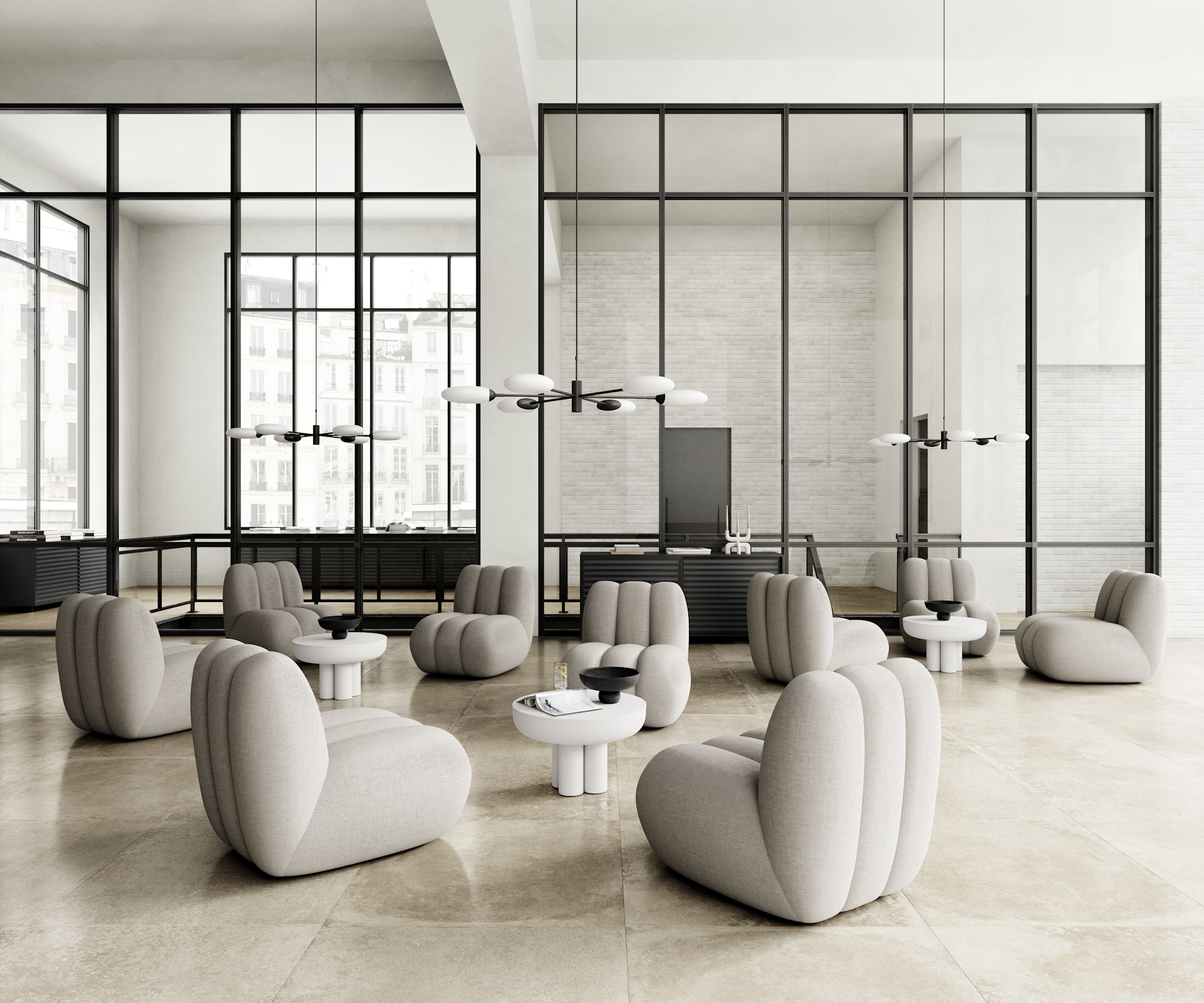 Crown Table Low (Bone White) - imagine 2